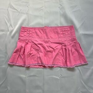Pink pleated y2k mini skirt